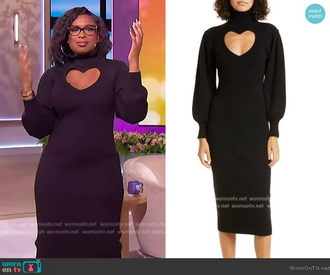 FARM Rio Heart Cutout Long Sleeve Sweater Dress worn by Jennifer Hudson on The Jennifer Hudson Show