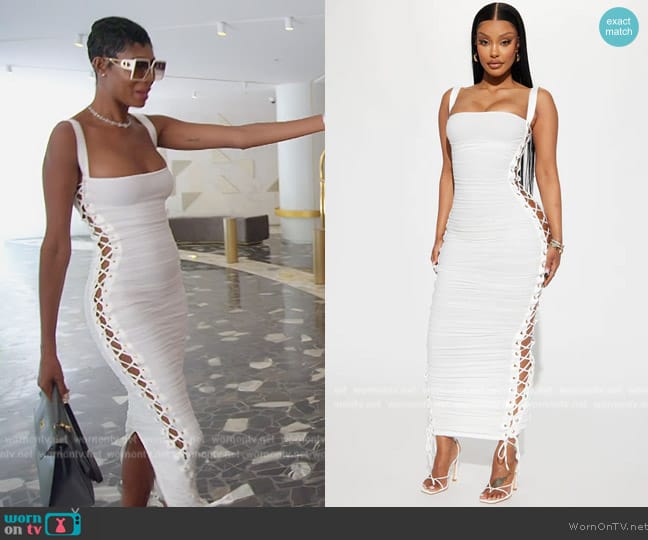 Fashion Nova Laces Tied Maxi Dress worn by Kiki Barth (Kiki Barth) on The Real Housewives of Miami