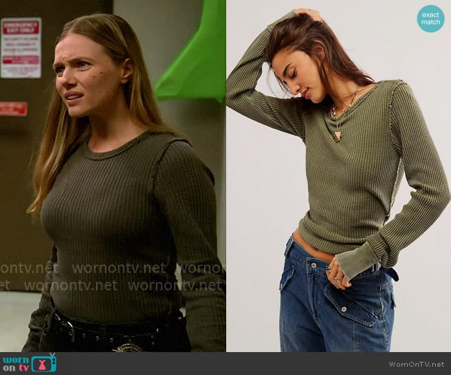Free People Roll With It Thermal in Adventurer worn by Hailey Upton (Tracy Spiridakos) on Chicago PD