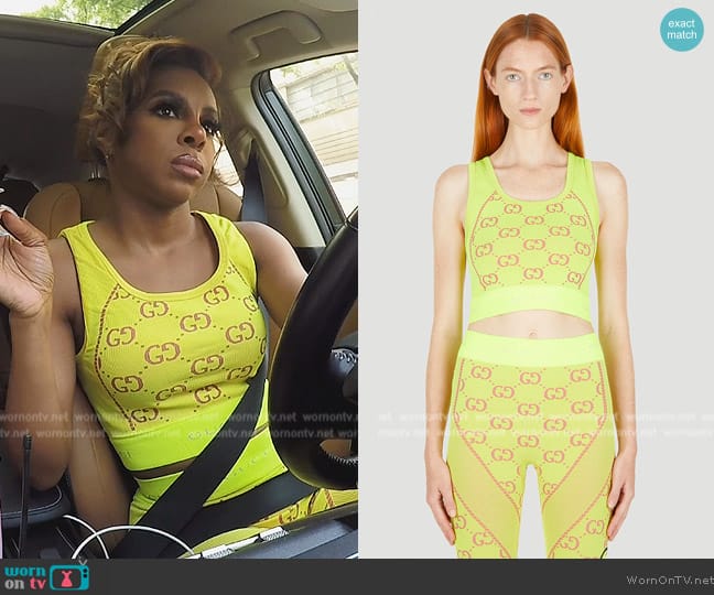 Gucci Logo Jacquard Crop Top worn by Candiace Dillard Bassett on The Real Housewives of Potomac