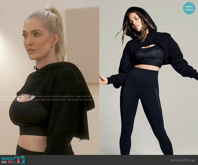 Halle Berry x Sweaty Betty Nisi Super Crop Hoodie worn by Erika Jayne on The Real Housewives of Beverly Hills