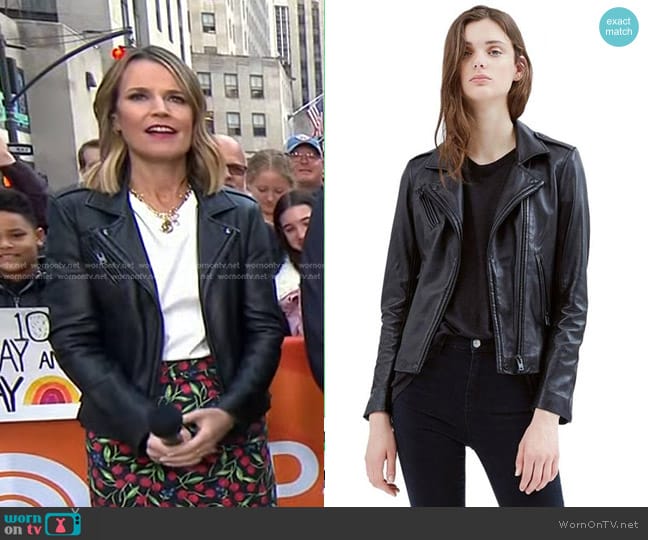 Iro Han Leather Jacket worn by Savannah Guthrie on Today