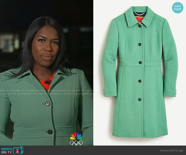 J. Crew Classic Lady Day Coat in Italian Double-Cloth Wool with Thinsulate worn by Adrienne Broaddus on Today