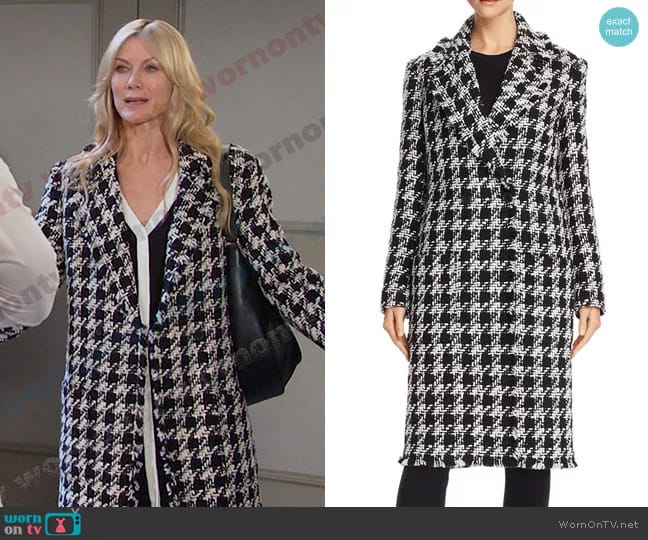 Joie Aubrielle Houndstooth Coat worn by Kristen DiMera (Stacy Haiduk) on Days of our Lives