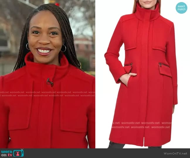 Karl Lagerfeld Officer Wool Blend Coat worn by Blayne Alexander on Today