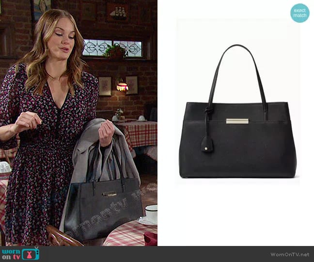 Kate Spade Maiden Way Saffiano Zuri Bag worn by Stephanie Johnson (Abigail Klein) on Days of our Lives