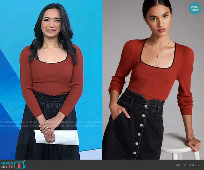 Maeve Square Neck Sweater worn by Emilie Ikeda on Today