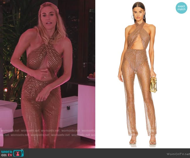 Michael Costello x REVOLVE Yasmin Jumpsuit worn by Kristen Taekman on The Real Housewives Ultimate Girls Trip