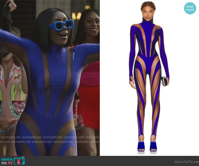 Mugler High Neck Catsuit worn by Wendy Osefo on The Real Housewives of Potomac