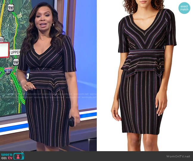 Nanette Lepore Striped Peplum Dress worn by Adelle Caballero on Today
