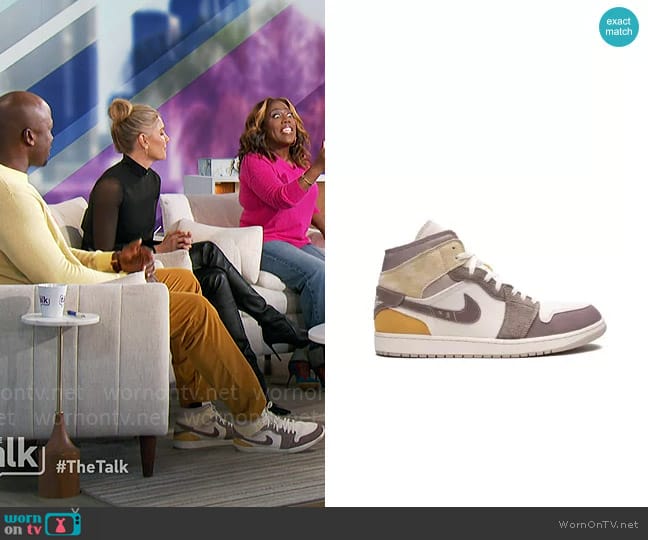 Nike Air Jordan 1 Mid SE Taupe Haze sneakers worn by Akbar Gbajabiamila on The Talk