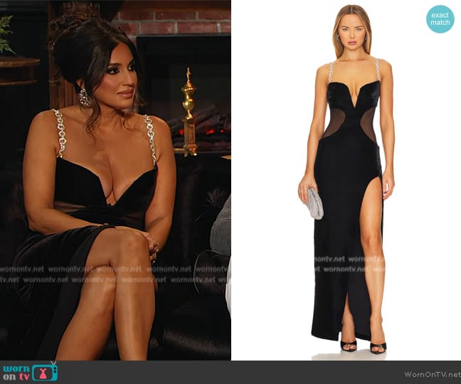 Patbo Plunge Velvet Maxi Dress