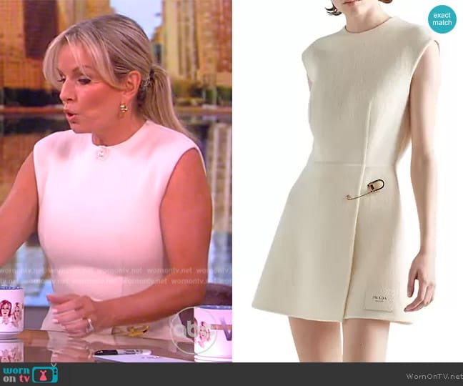 Prada Washed Twill Minidress in Beige Khaki worn by Dr. Jennifer Ashton on The View