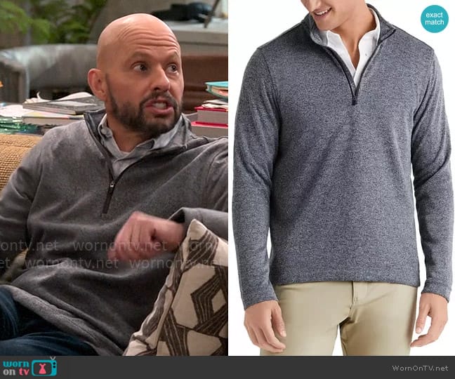 Rhone Commuter Quarter Zip Sweater worn by Jim Kearney (Jon Cryer) on Extended Family