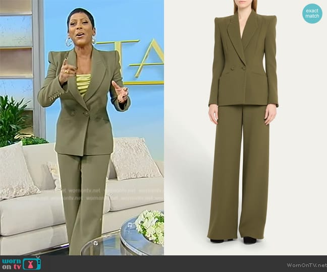 Sergio Hudson Double-Breasted Square Lapel Jacket worn by Tamron Hall on Tamron Hall Show