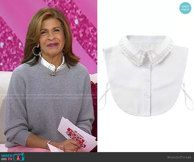 Shinywear Detachable Pearl Collar worn by Hoda Kotb on Today