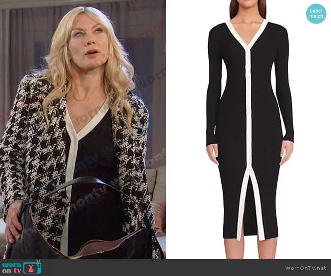 Staud Shoko Sweater Dress worn by Kristen DiMera (Stacy Haiduk) on Days of our Lives
