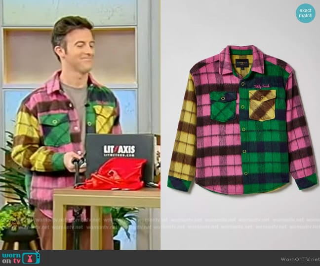 Teddy Fresh Fuzzy Plaid Snap Shirt Jacket worn by Will Ganss on Tamron Hall Show