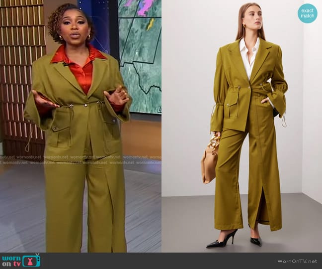 Thebe Magugu Toggle Waist Jacket worn by Somara Theodore on Good Morning America
