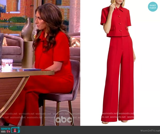 Adam Lippes Cropped Marseille Jacket worn by Alyssa Farah Griffin on The View