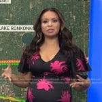 Adelle’s black and pink floral midi dress on Today