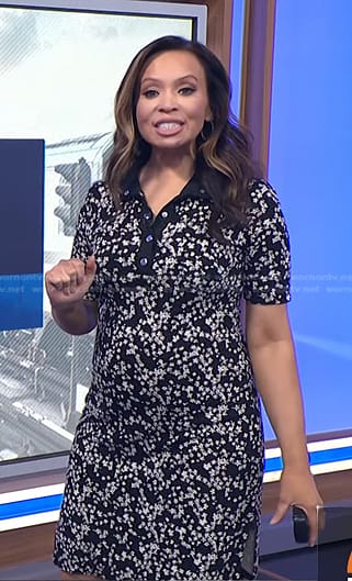 Adelle’s black floral polo dress on Today