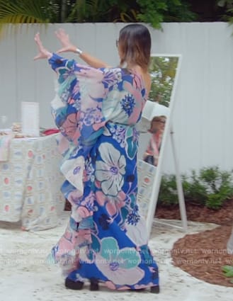Adrianna’s blue floral maxi dress on The Real Housewives of Miami