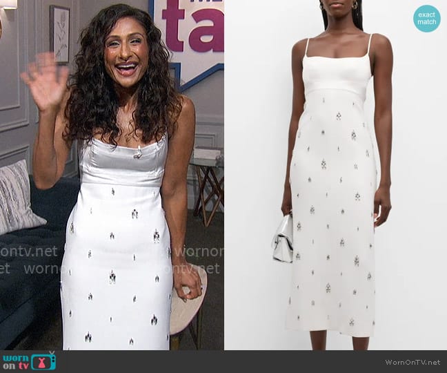 A.L.C. Alana Jewel Dress worn by Sarayu Blue on The Talk