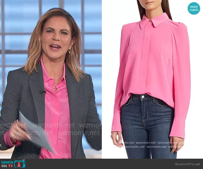 A.L.C. Carrera Blouse worn by Natalie Morales on The Talk