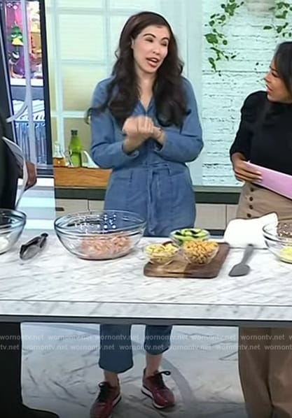 Ali Rosen’s denim tie waist jumpsuit by Today