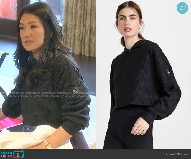 Alo Yoga Muse Hoodie worn by Crystal Kung Minkoff on The Real Housewives of Beverly Hills