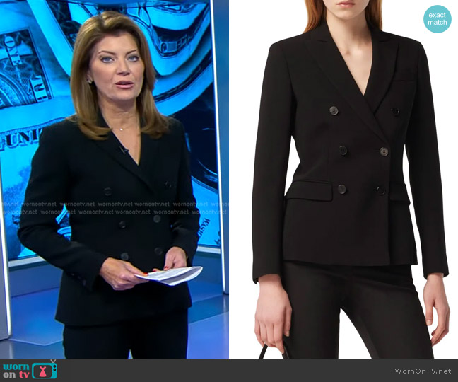 Altuzarra Indiana Double-Breasted Jacket worn by Norah O'Donnell on CBS Evening News