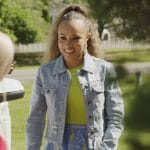 Ashley’s blue floral print mini skirt on The Real Housewives of Potomac