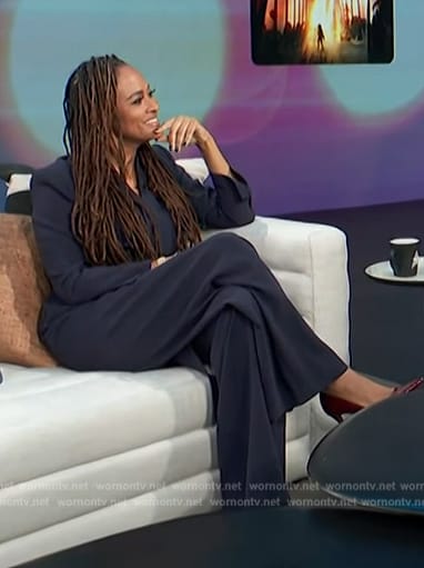Ava DuVernay’s navy jumpsuit on Access Hollywood