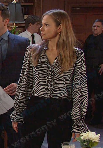 Ava’s zebra print blouse on Days of our Lives