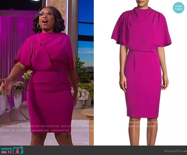Black Halo Kozia Draped Sheath Dress worn by Jennifer Hudson on The Jennifer Hudson Show