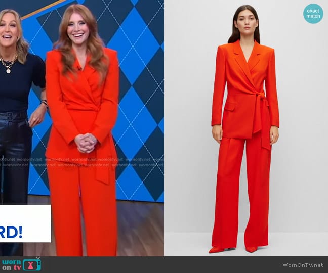 Boss Long-Length Jacket with Belted Waist worn by Bryce Dallas Howard on Good Morning America