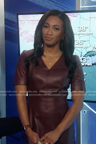 Brittany’s brown leather mini dress on Good Morning America
