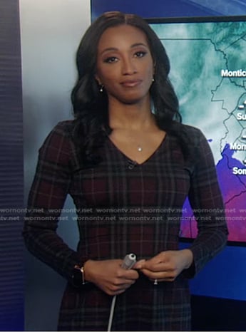 Brittany’s burgundy plaid dress on Good Morning America