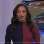 Brittany’s navy and red colorblock dress on Good Morning America