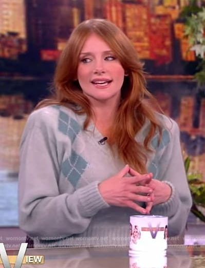 Bryce Howard’s green argyle sweater on The View