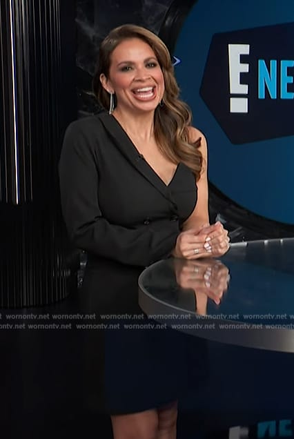 Carolina’s black one sleeve blazer dress on E! News