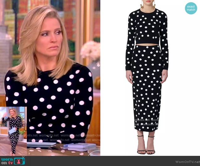 Carolina Herrera Polka Dot Sweater worn by Sara Haines on The View
