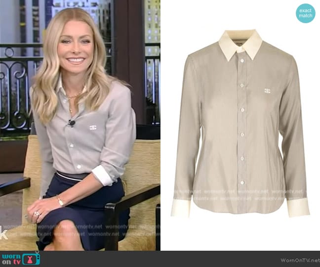 Celine Romy Shirt worn by Kelly Ripa on Live with Kelly and Mark