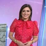 Chloe’s red printed puff sleeve dress on Today