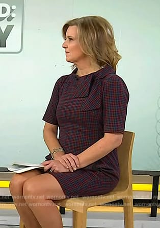 Christine Romans’ check tie neck dress on Today