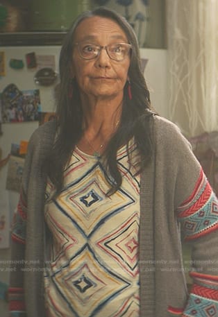 Chula’s white printed top on Echo