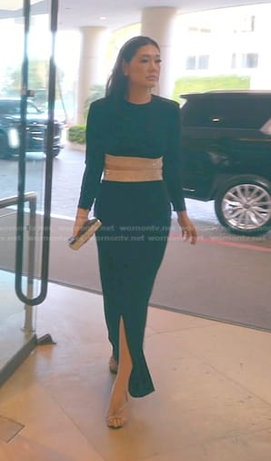 Crystal’s black cropped top and skirt on The Real Housewives of Beverly Hills