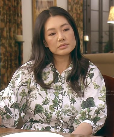 Crystal’s white printed shirtdress on The Real Housewives of Beverly Hills