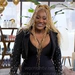 Danni’s black studded sleeve blazer on Tyler Perrys Sistas